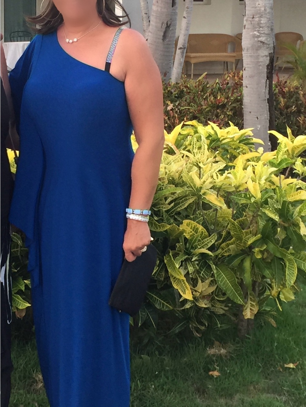 Blue One-Shoulder Maxi Dress - Classic Evening Style
